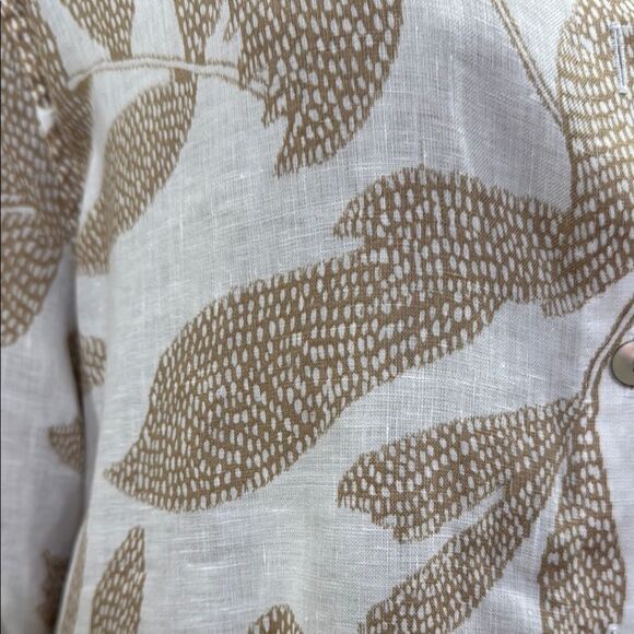 CHICO’S LINEN ETCHED LEAF TUNIC - Picture 4 of 8